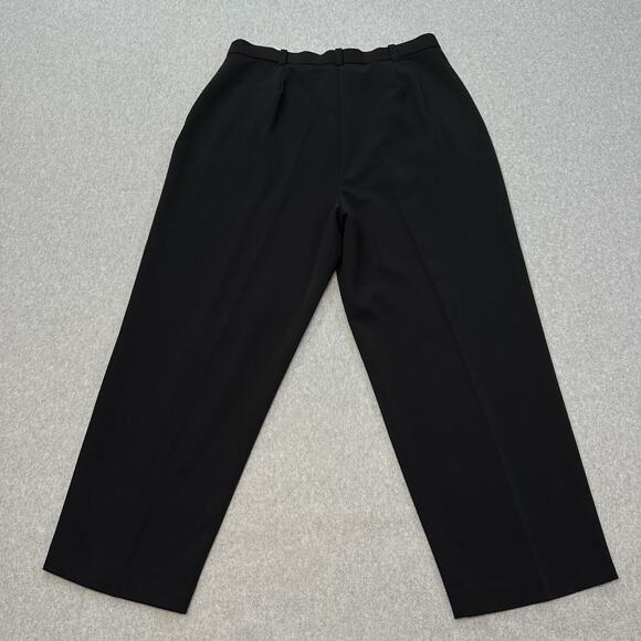 Dialogue Classics Trousers WMNS 18WP Pleated Wide-Leg High Rise Wool Blend Black - Picture 6 of 11